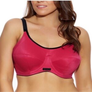Elomi energise sports bra razorback pomegranate pink black 42E NWT